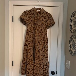 Crown & Ivy Brown Leopard Maxi Dress
